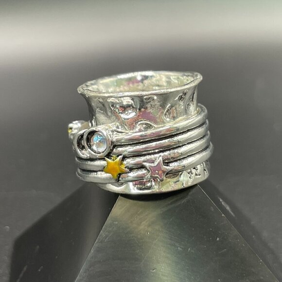 Sun, Star and Moon Boho Spinner Fidget Ring #1359 - Picture 4 of 11